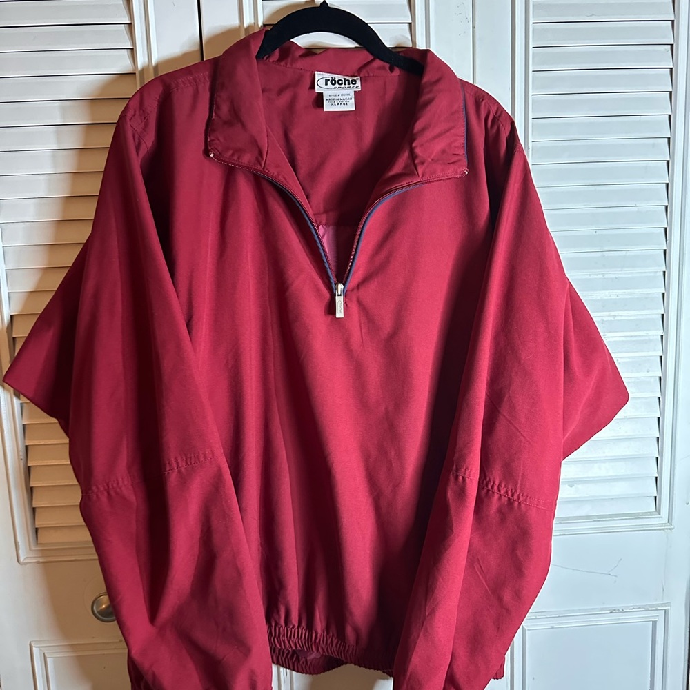 Vintage Roche Sports Red Quarter Zip Windbreaker